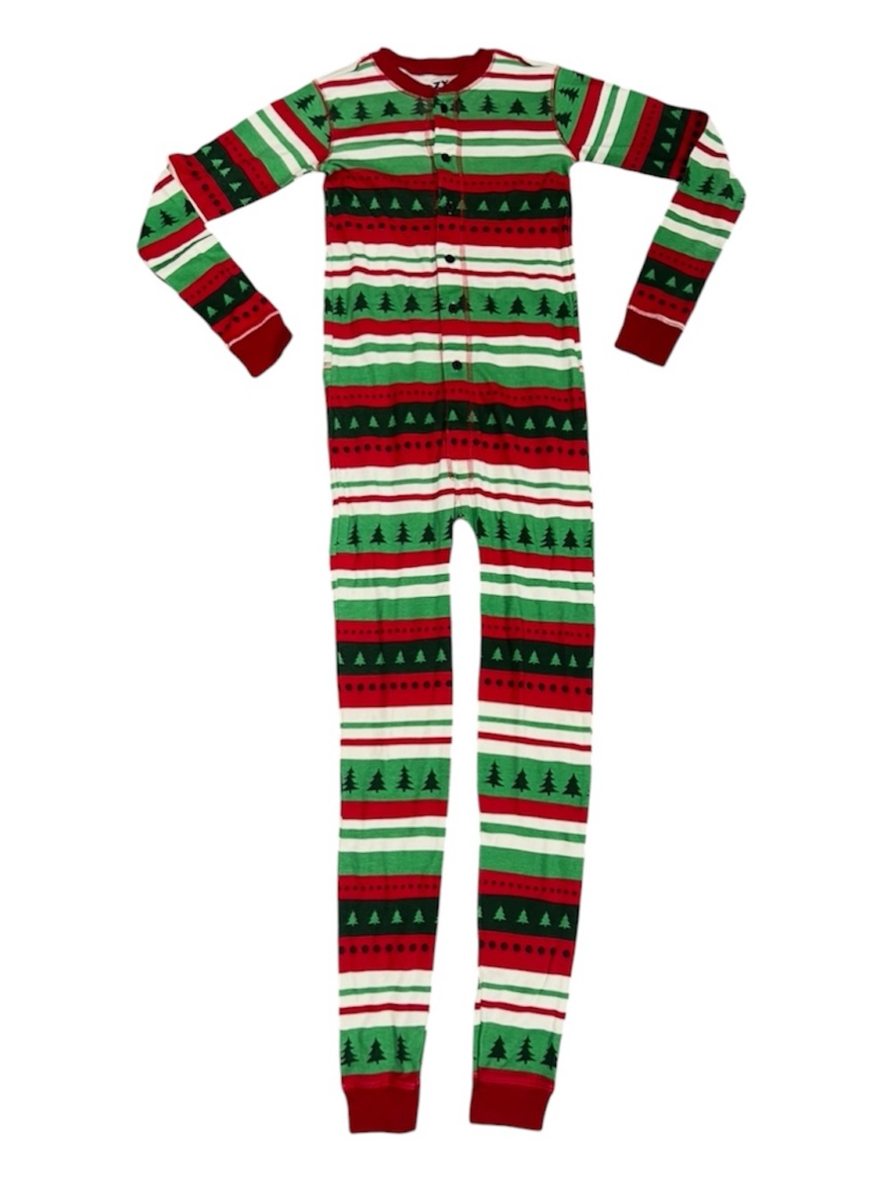 Lazy One Special Delivery Youth onesie flapjack pj holiday tree pattern Med 12